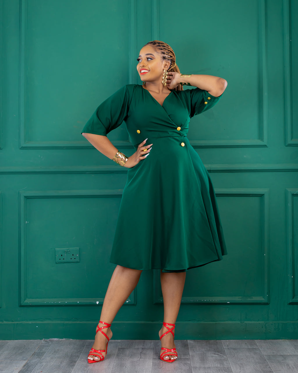 Tuva Dress - Emerald Green – Olakira Craft