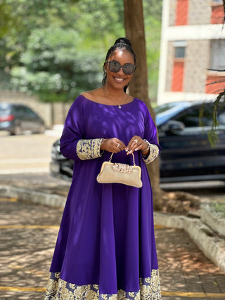 Waondo Arabic Dress Same Level- Royal Purple