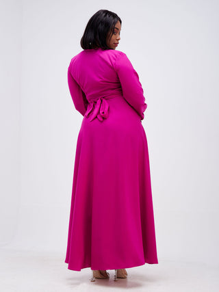 Asali Maxi Wrap Dress - Fuchsia