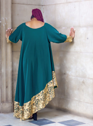 Waondo Arabic Dress Assymetrical- Emerald Green