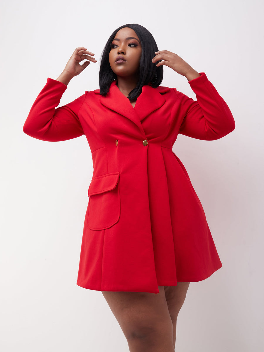 Red flare deals coat