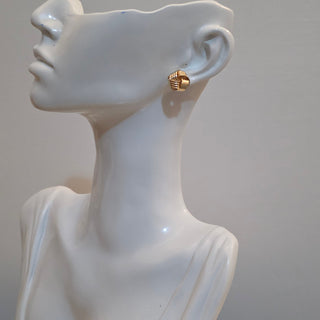 Earrings Gold Intertwined Detail Design