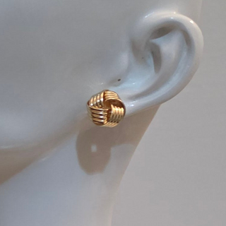 Earrings Gold Intertwined Detail Design