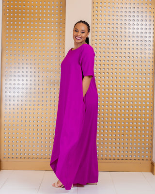 Saito Shift Dress - Fuchsia