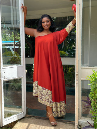 Titimet Arabic Dress - Fire Brown