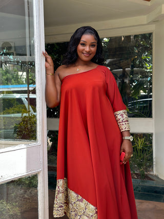 Titimet Arabic Dress - Fire Brown