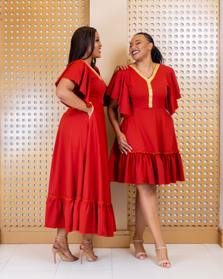 Urudi Dress - Fire Brown