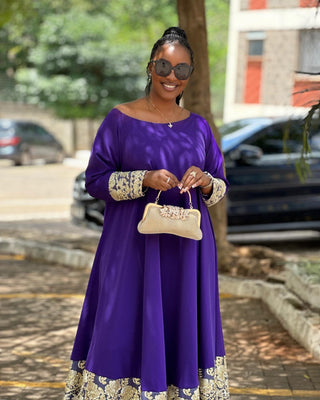Waondo Arabic Dress Same Level- Royal Purple