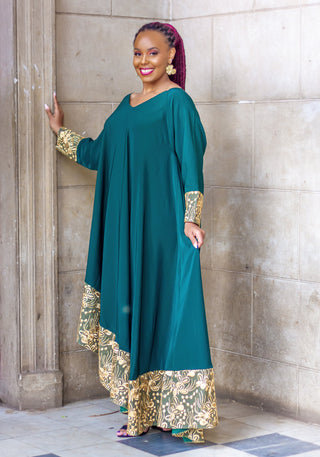 Waondo Arabic Dress Assymetrical- Emerald Green