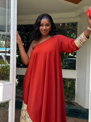 Titimet Arabic Dress - Fire Brown