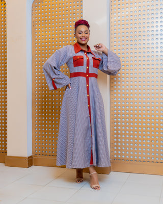 Ankish Shirt Dress - Brown