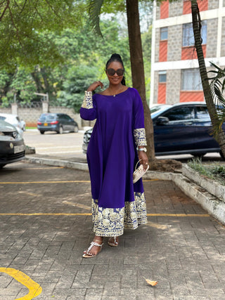Waondo Arabic Dress Same Level- Royal Purple