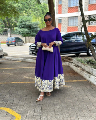 Waondo Arabic Dress Same Level- Royal Purple
