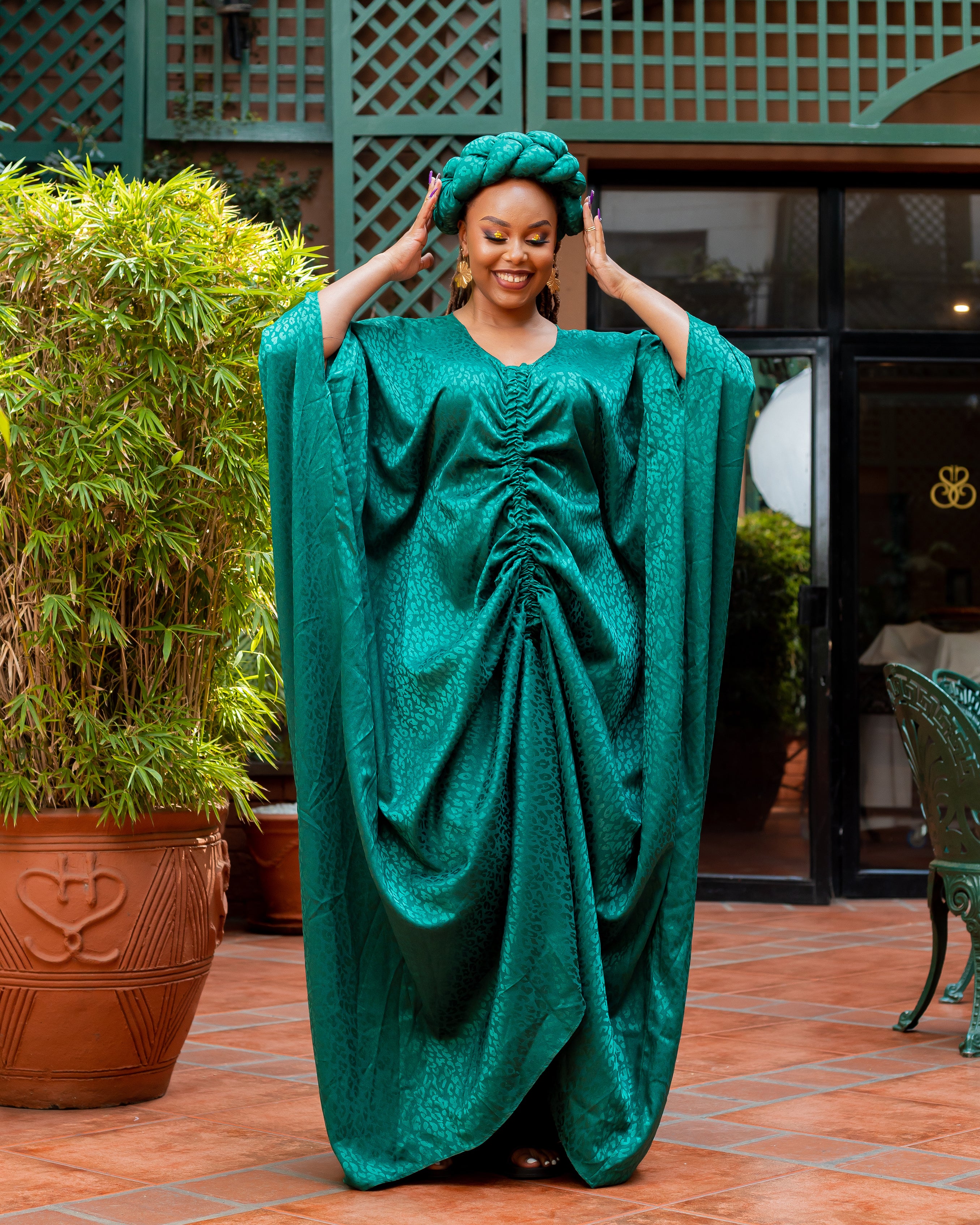 Alinjur Full Set Kaftan Headgear Emerald Green Olakira Craft