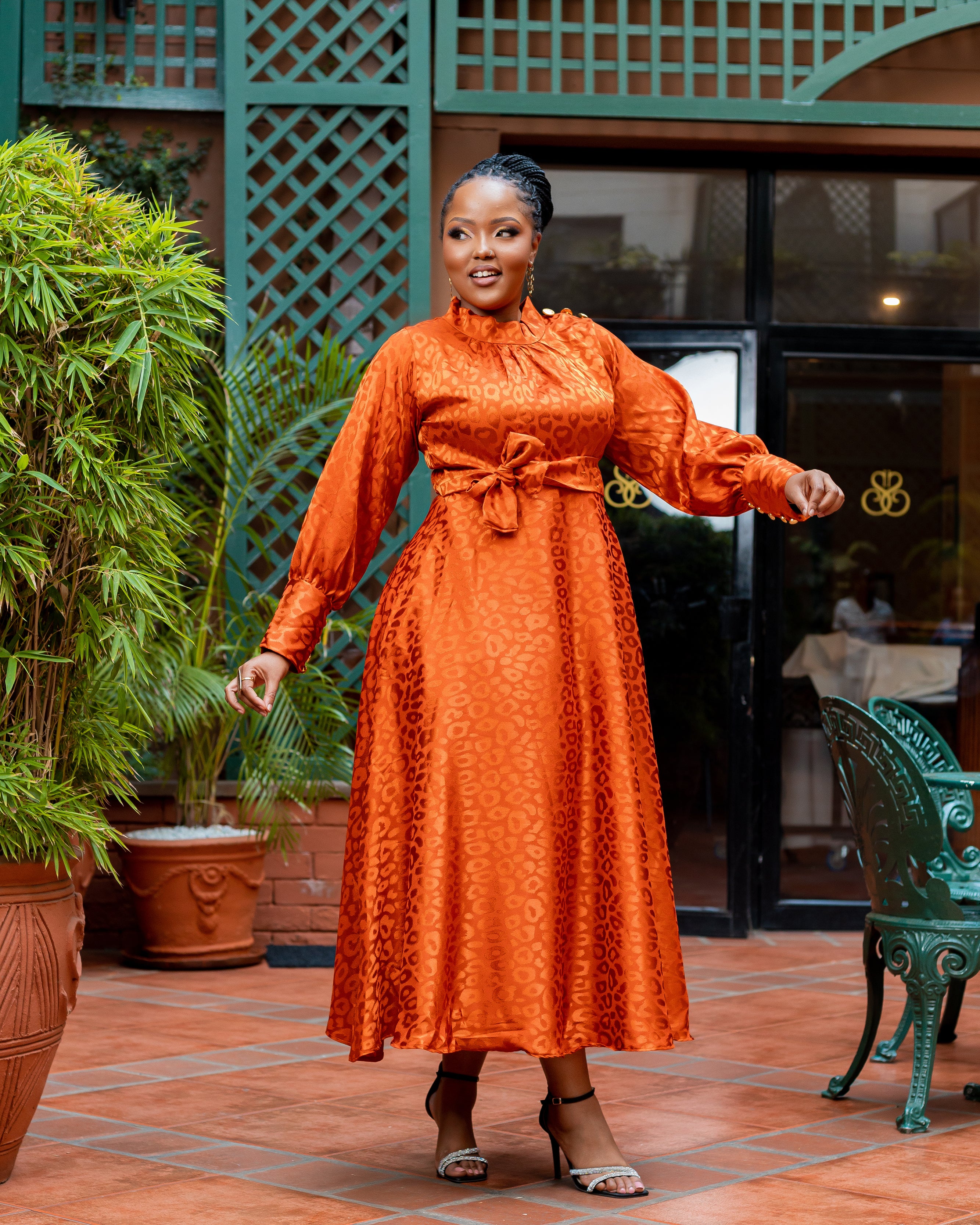 Amimos Dress - Burnt Orange Olakira Craft Amimos Dress - Burnt Orange Olakira Craft