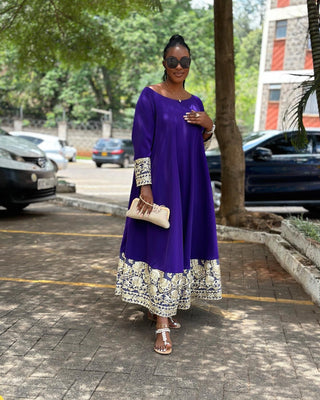 Waondo Arabic Dress Same Level- Royal Purple
