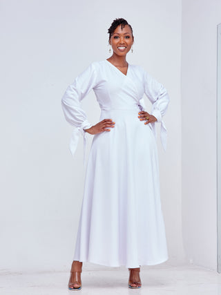 Asali Maxi Wrap Dress - White