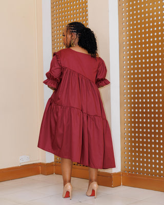 Gikumene Dress - Burgundy