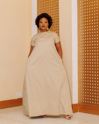 Kitulini Cotton Maxi Dress - Nude