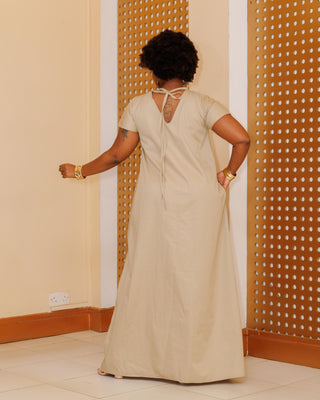 Kitulini Cotton Maxi Dress - Nude