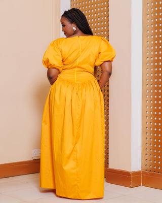 Kaluma Cotton Maxi Dress - Mustard Yellow