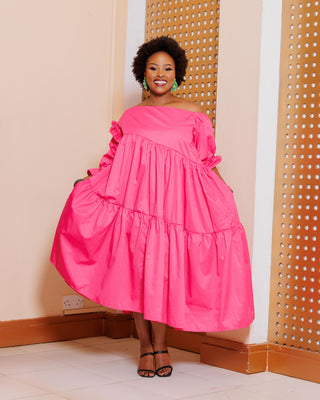 Gikumene Dress - Hot Pink