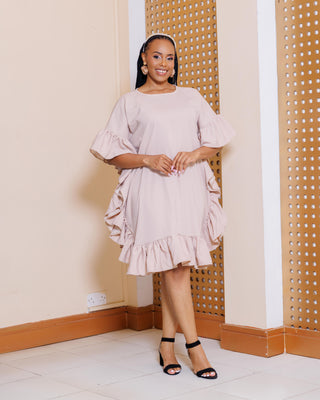 Bande Shift Dress - Nude