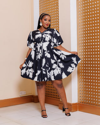 Kariene Dress - Black & White Print