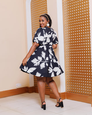 Kariene Dress - Black & White Print