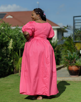Kaluma Cotton Maxi Dress - Hot Pink
