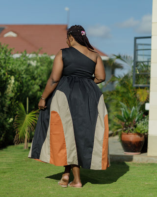 Kyamwani Cotton Maxi Dress - Brown