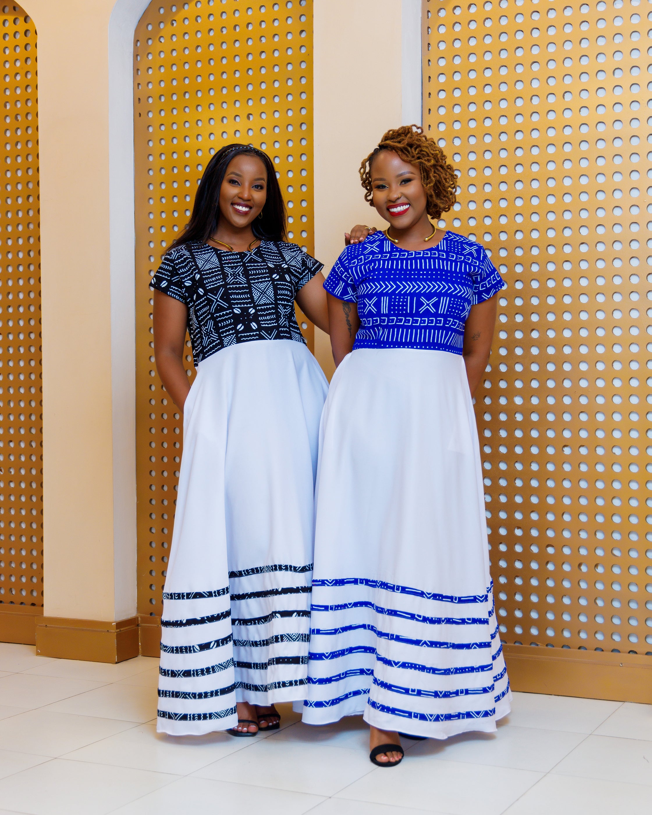 Ankara Dress Royal Blue And White African Dresses Blue White