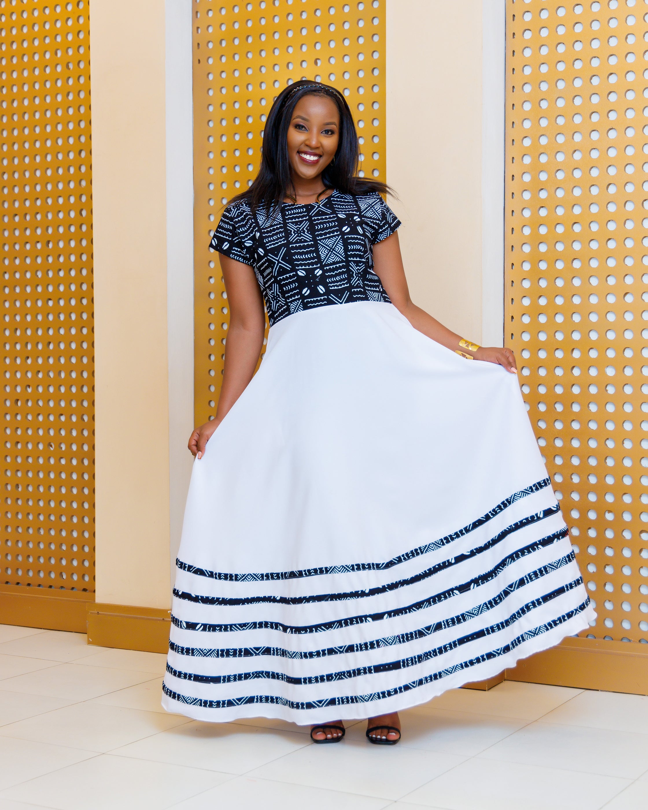 Ankara Akala Maxi Dress- Black Olakira Craft Ankara Akala Maxi Dress- Black Olakira Craft