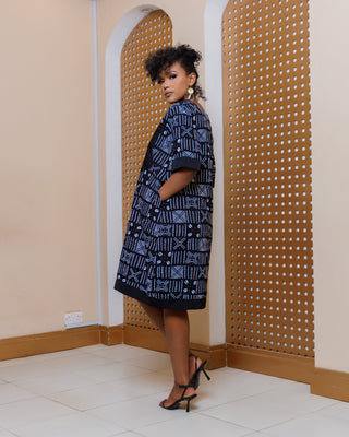 Ankara Luanda Dress- Black
