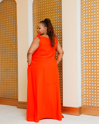 Emuny Ankara Maxi Dress- Orange