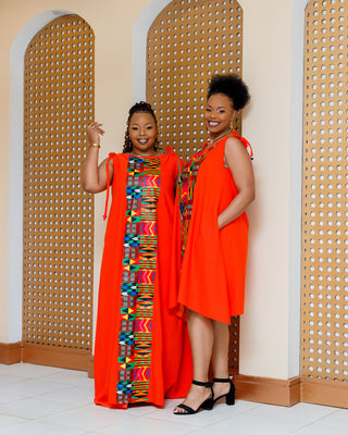 Emuny Ankara Maxi Dress- Orange
