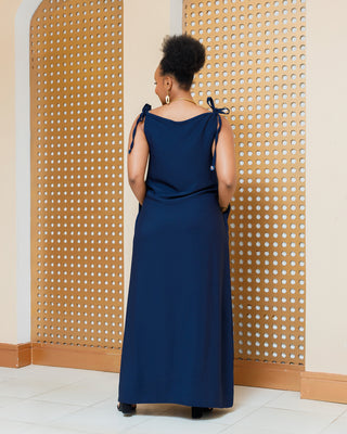 Emuny Ankara Maxi Dress- Navy Blue