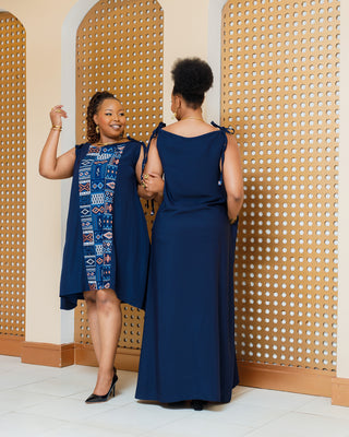 Emuny Ankara Maxi Dress- Navy Blue