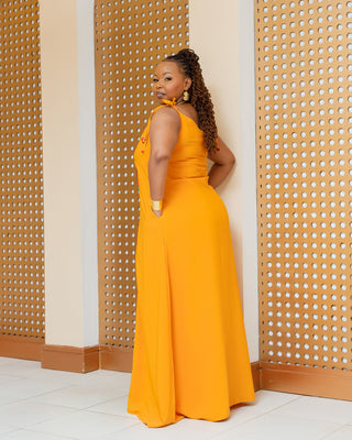 Emuny Ankara Maxi Dress- Mustard Yellow
