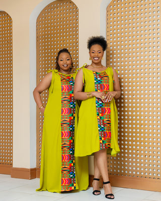 Emuny Ankara Maxi Dress- Lime Green