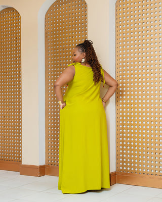 Emuny Ankara Maxi Dress- Lime Green