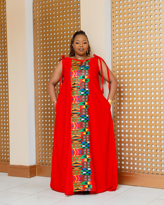 Emuny Ankara Maxi Dress- Red