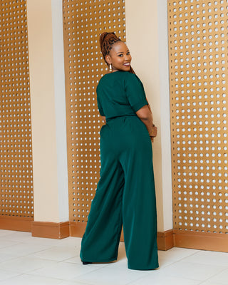 Chola Ankara Jumpsuit - Emerald Green
