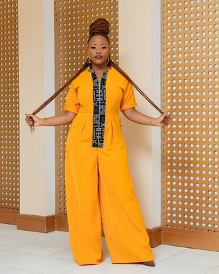 Chola Ankara Jumpsuit - Mustard Yellow