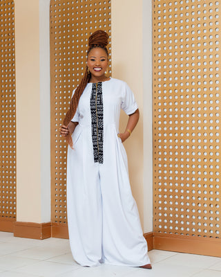 Chola Ankara Jumpsuit - White