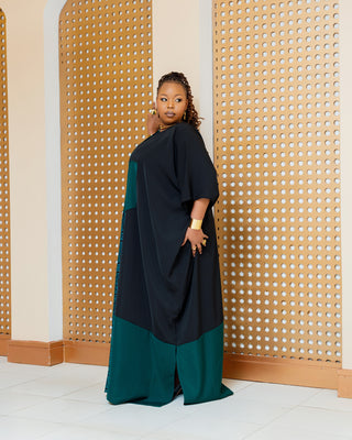 Kedong Ankara Maxi Dress- Emerald Green