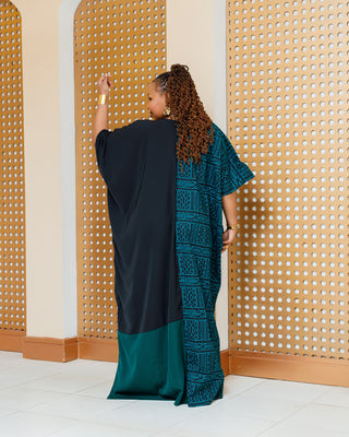 Kedong Ankara Maxi Dress- Emerald Green