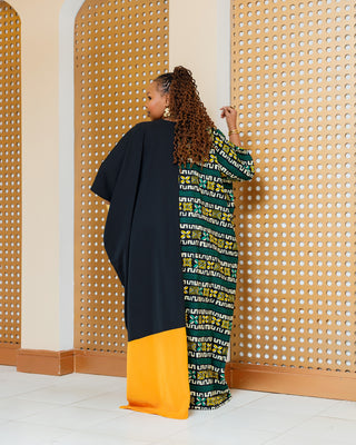 Kedong Ankara Maxi Dress- Mustard