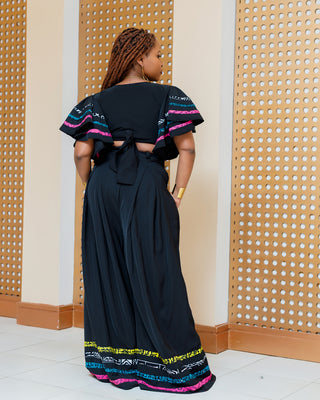 Nafoyo Ankara Palazzo ONLY WITHOUT Top - Black/Multi Print