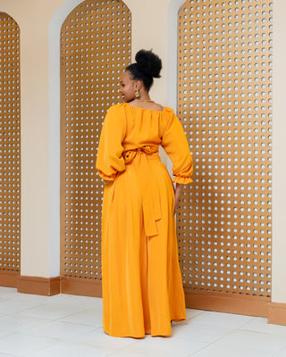 Asumbi FULL Set (Wrap Top+Palazzo) -Mustard Yellow